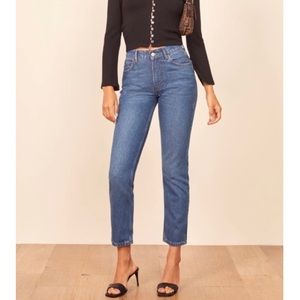 reformation julia crop high cigarette jean